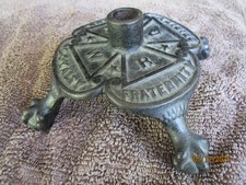 Antique 1883 Masonic Flag Holder Cast Iron Base Freemason 1883 Vintage Claw Foot picture