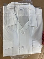 Vintage 1940s  50s Military USN Navy White Dress Long Sleeve Shirt Large L picture