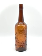 Vintage Jesse Moore Brown Glass Bourbon & Rye Bottle—12” picture