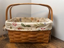 2005 Longaberger Lunch Box Basket – Warm Brown with Botanical Fields Liner  picture