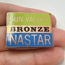 Sun Valley Bronze Nastar Lapel Pin Idaho Ski Racing Award Skiing Badge Vintage picture