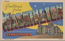 Postcard Large Letters Greetings from Washington Pennsylvania  picture