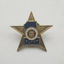 1982 Flynt American Legion Star Lapel Pin Vintage Michigan Gold Enamel Badge picture