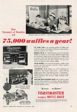 VTG 1949 Print Ad Toastmaster Automatic Waffle Baker Mother Children Dining picture