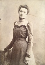 1903 Cabinet Card Photo Young 15yr old Pretty Lady Annotated picture