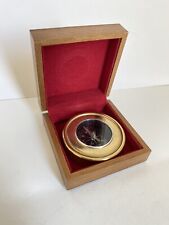 Rare Space works aeronautics co brass Compass vintage style with wooden box picture