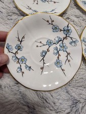 Vintage ADDERLEY, English Bone China (9) Saucers, Gold Gilded, 5.5