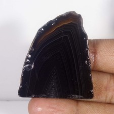 Top Quality 94.50 Cts Natural Black Banded Agate Guasha Crystal Rough Gemstone picture