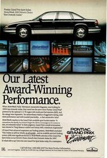 1990 Pontiac Grand Prix black silver 4-door sedan Vintage Print Ad picture