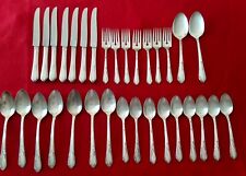 1881 Rogers Oneida Ltd SilverPlate MEADOWBROOK HEATHER FORKS SPOONS KNIVES 32 pc picture
