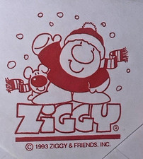 Lot 4 Vintage 1993 American Greetings Ziggy & Friends Tom Wilson Christmas Cards picture