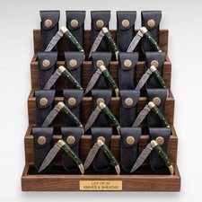 20pc Damascus Folding Pocket Knives Bulk Scout Carry Manual Tools With Sheath picture