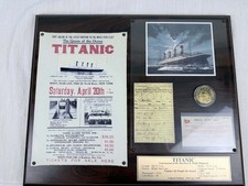 Titanic White Star Line Limited Edition 1845/25000 Framed Memorabilia Display picture