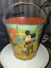 1930s T. Cohn Tin Scrappy at the Seashore Sand Pail Beach Friends Mickey Mouse picture