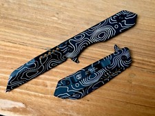 Heretic Knives Jinn Button‑Lock Flipper Black/White Topo MagnaCut DLC H213-TOPO picture