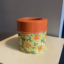 Vintage Counterpoint Canister Flower Power Yellow Orange Daisy Japan 70s As is picture