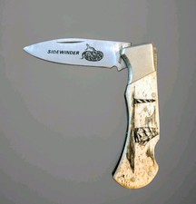 Vintage US National Blade Japan Made Scrimshaw Folding Pocket Knife picture