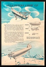 “Helicopters Grow Up” 1949 graphic pictorial Piasecki XH-16~Cierva W-11~Sikorsky picture