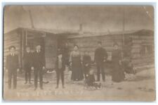 c1910's The Dietz Family Log Cabin Sled RPPC Photo Unposted Antique Postcard picture