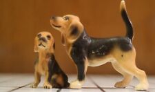 Vintage Dog Figurines Beagle Mom and Puppy Porcelain Ceramic picture