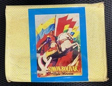 1980s VENEZUELA REYAUCA SIMON BOLIVAR VIDA HEROICA STICKER DISPLAY BOX SEALED picture