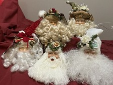 Victorian Santa ornaments (5) large, NWT, beautiful Old World long beard picture