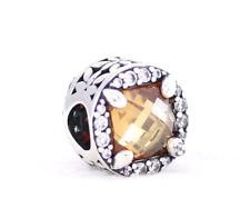 New Pandora Radiant Grains of Energy Golden CZ Charm Bead w/pouch World Peace picture