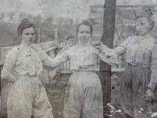 Antique Mounted Photo Women in Knickerbocker Sport Pants Pantaloons Early 1900s picture