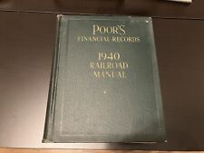 Poor's Financial Records 1940 Railroad manual VERY RARE Library of Congress copy picture