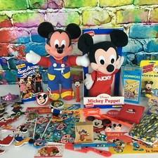 Vintage Large Lot Mickey Mouse Collectibles Old Toys Walt Disney Puppet Figure picture