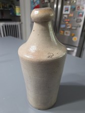 Vintage Stoneware Blob Top Bottle Earthy Neutral Primitive Kitchen Decor Crock picture