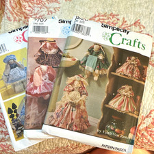 Lot of 3 Simplicity Faith Van Zanten Bunny Sewing Patterns Victorian Craft Uncut picture