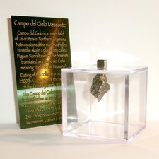 Meteorite and Display Cube 10.4 gram Genuine Campo del Cielo Meteorite with COA picture