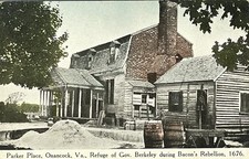 Onancock VA Parker Place RPPC – Bacon's Rebellion Refuge Vintage Postcard picture