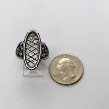 SIZE 9 7g 925 STERLING SILVER DESIGNER FLOWER SHANK HALLMARKED RING BEAUTIFUL picture