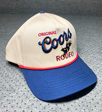 Coors Rodeo Banquet Original Hat/Cap White Blue Snapback  Adj. Rope OSF NWT Nice picture