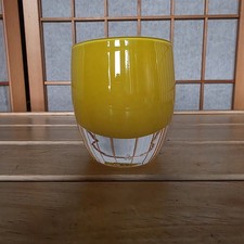 glassybaby Handblown Glass Votive Candle Holder DAFFODIL Yellow Opaque Flaw picture