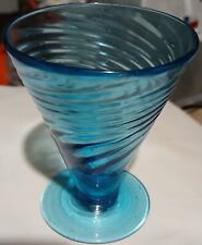 antique Colbalt Blue Swirl Cocktail Glass / Sherbert Glass picture