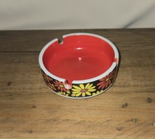 Vintage 1960s–1970s Mid-century Modern Flower Power Daisy Ceramic Ashtray Japan picture