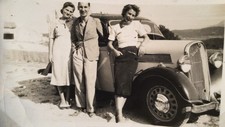 Vintage 1930’s PHOTO Beautiful Young Lady Poses DKW Automobile Dampf Kraft Wagen picture