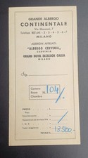 Vintage Grande Albergo Continentale Milano hotel brochure room card picture
