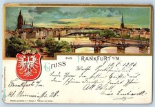 Hesse Germany Postcard Greetings from  Frankfurt am Main 1901 Antique picture