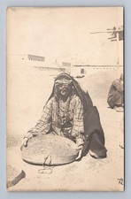 Palestinian Woman w Nose Piercing ~ Negev Desert RPPC Antique Israel Photo 1917 picture