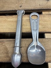 Vintage MARATHON Aluminum Shortening & Ice Cream Scoop & Tongs MCM Advertising picture