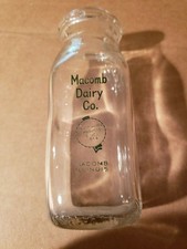 Macomb Dairy Co Macomb Illinois Glass Milk Jug 5 Inches Tall picture