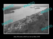 OLD 8x6 HISTORIC PHOTO OF ALMA WISCONSIN AERIAL VIEW OF THE TOWNSHIP c1910 picture