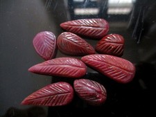 Ruby Flower Leaf carving lot Tribal look 91 Cts US DUTY PAID picture