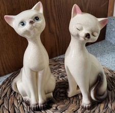 VTG MCM SIAMESE CAT STATUE  SET APPROXIMATELY 9
