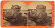 MICHIGAN STEREOVIEW - Isle Royale - Rock Formation - BF Childs 1870s picture