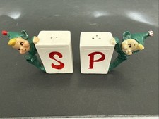 VINTAGE CHRISTMAS 1960 HOLT HOWARD ELF SALT & PEPPER SHAKER'S picture